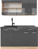Singleküche Vicco R-Line Anthrazit Hochglanz/Goldkraft Produktbild-Vorschau 1