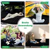 Collage of four scenes showing an inflatable mattress being used in different settings: in a car trunk, inside a tent, outdoors for a picnic, and indoors at home. Náhľad obrázku produktu