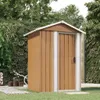 Casetta da giardino marrone 126x97,5x177 cm in acciaio Anteprima dell’immagine prodotto 2