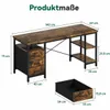 Schreibtisch 120x60x75cm Umkehrbarer PC Tisch, Bürotisch Produktbild-Vorschau 7