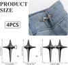 4 Paar Stern Jeans Knöpfe Pins, abnehmbare Hose Produktbild-Vorschau 2