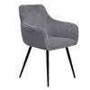 A gray corduroy armchair with black legs is shown against a white background. Náhľad obrázku produktu