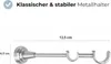 A close-up view of a metal curtain rod bracket with dimensions indicated. Produktbild-Vorschau