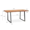 Schreibtisch 180x90x76 cm Akazie Massivholz / Metall Produktbild-Vorschau 4
