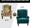 Velvet Wing Chair Covers 2 Piece Chair Covers Slipcover Náhled obrázku produktu 6