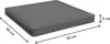 A gray cushion with dimensions indicated by arrows and text. Produktbild-Vorschau
