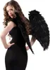 Pc Ange ailes plumes pliées noir (65 x 65 cm) Voir les images du produit 2
