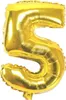 Zahl Luftballon XL 75CM Nummer Folienballon Gold 5 Produktbild-Vorschau 1
