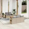 Design 6-tlg. Garten-Sofagarnitur mit Kissen Beige Poly Produktbild-Vorschau 1