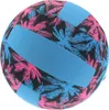 Blauer Neopren Ball als Volleyball mit  pinkem Palmenmuster Produktbild-Vorschau 1