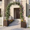 COSTWAY bloembak met klimrek, 230 cm hoog, 2-in-1 rozenboog Productafbeelding-voorbeeld 9