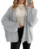 Oversize-Cardigan für Damen, offenes Design vorne, grob Produktbild-Vorschau 1