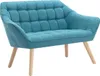 Sofa 2-osobowa - Tkanina - Niebieski - CASERTA Podgląd zdjęcia produktu 3