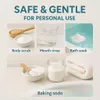 Collage of images showing different uses of baking soda for personal care. Produktbild-Vorschau