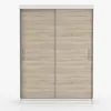 A front view of a sliding door wardrobe with a wood grain finish. Náhled obrázku produktu