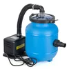 A blue pool filter tank with a black pump and hose, shown against a white background. Náhľad obrázku produktu