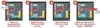 A collage of four images showing the steps to solve a sliding block puzzle game. Produktbild-Vorschau
