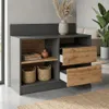Komoda Szafka RTV 100x76x39 cm Antracyt Dąb Wotan Podgląd zdjęcia produktu 3