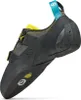 Klett-Kletterschuh "Vapor V" von Scarpa; schwarz mit gelben und blauen Akzenten; seitlich dargestellt. Podgląd zdjęcia produktu