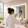 Relaxdays Badspiegel, 60 x 100 cm, dimmbarer LED-Spiegel, Produktbild-Vorschau 5
