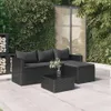 vidaXL Ensemble de salon de jardin noir Poly rotin Voir les images du produit 1