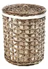 A wicker laundry basket with a lid and white liner, presented on a white background. Náhled obrázku produktu