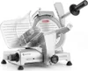 A professional studio shot of a silver meat slicer on a white background. Náhled obrázku produktu