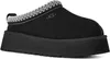 A black UGG slipper with a thick platform sole and decorative stitching around the opening. Voir les images du produit