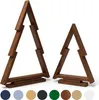 Two wooden Christmas trees of different sizes are displayed against a white background. Produktbild-Vorschau