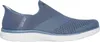 A side view of a single blue Skechers Slip-ins sneaker against a white background. Produktbild-Vorschau