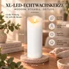2er Set XL LED Echtwachskerzen 10 x 25 cm mit Timer, 3D Produktbild-Vorschau 2