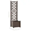 vidaXL Fioriera con traliccio 43x43x142 cm PP Moka Anteprima dell’immagine prodotto 9