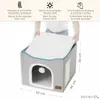 Monkimau Katzenhöhle für 2 große Katzen flauschig warm Produktbild-Vorschau 3