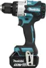 A cordless drill with a battery pack attached, shown against a white background. Produktbild-Vorschau