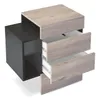 A modern nightstand with two drawers and a side compartment, shown against a white background. Produktbild-Vorschau
