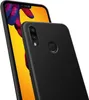A black phone case is shown from the back, with the phone screen visible behind it. Produktbild-Vorschau