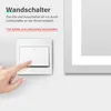 A hand is shown pressing a light switch on a wall, with text explaining its function. Náhled obrázku produktu