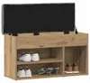 vidaXL Lavica na topánky Artisan dub 82x32x45,5 cm Materiál Náhľad obrázku produktu 3