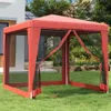 vidaXL Tenda per feste con 4 pareti laterali in rete rossa Anteprima dell’immagine prodotto 2