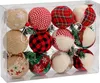 A clear shot of a set of 12 Christmas ornaments in a clear plastic box. Produktbild-Vorschau