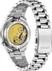 The back of a silver Citizen watch with a visible automatic movement and a metal band. Produktbild-Vorschau