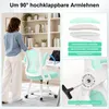 Bürostuhl ergonomisch mit Mesh-Rückenlehne, 90° klappbare Produktbild-Vorschau 9