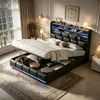 INONEFT Gestoffeerd bed 140x200 cm met LED-verlichting en Productafbeelding-voorbeeld 1