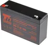 A black battery with orange text and logos on a white background. Produktbild-Vorschau