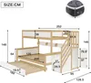 Flieks Etagenbett 90x200 / 120x200cm mit Ausziehbett, Produktbild-Vorschau 7