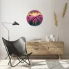 Wanduhr - Rund - Glasuhr - Wiese Tulpen Sonnenuntergang Produktbild-Vorschau 6