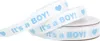 Geschenkband Baby / Its a Boy 12mm x 10m Rolle weiß / blau Produktbild-Vorschau 1