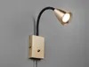 LED Leselampe, Wandleuchte mit Schalter & Stecker, Messing, Produktbild-Vorschau 3