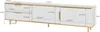 OKWISH Meuble TV Blanc avec 2 Portes et 2 Tiroirs, Design Voir les images du produit 4