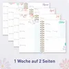 Häfft-Timer Fancy 2026/2027 / A5 / Flower Power rosé / Produktbild-Vorschau 4
